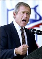 [George W.Bush při jednom ze svých kultivovaných projevů]