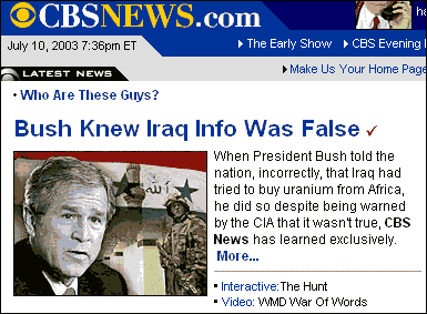 [Bush knew Iraq info was false]