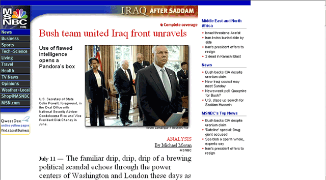 [Bush team united Iraq front unravels]